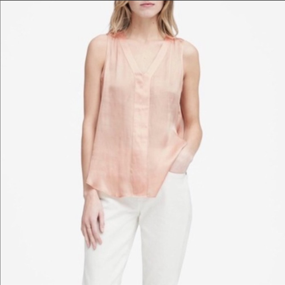 NWT Banana Republic Pink Soft Satin Sleeveless Top